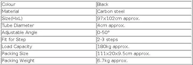 OGL Stair Handrails Outdoor Steps Rail 2-3 Step Staircase Safety Railings Fence Indoor Concrete Balcony Porch Deck 97x102.5cm