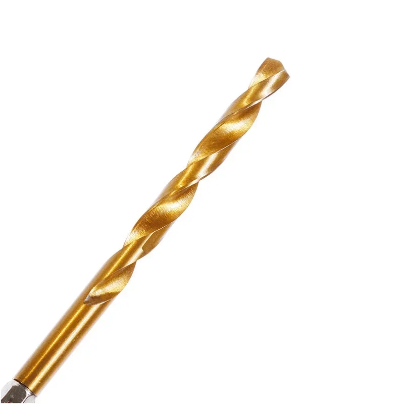13/16Pcs HSS High Speed Steel Titanium Coated Drill Bit Set 1/4 Hex Shank 1.5mm-6.5mm Hexagonal Handle Twist Drill