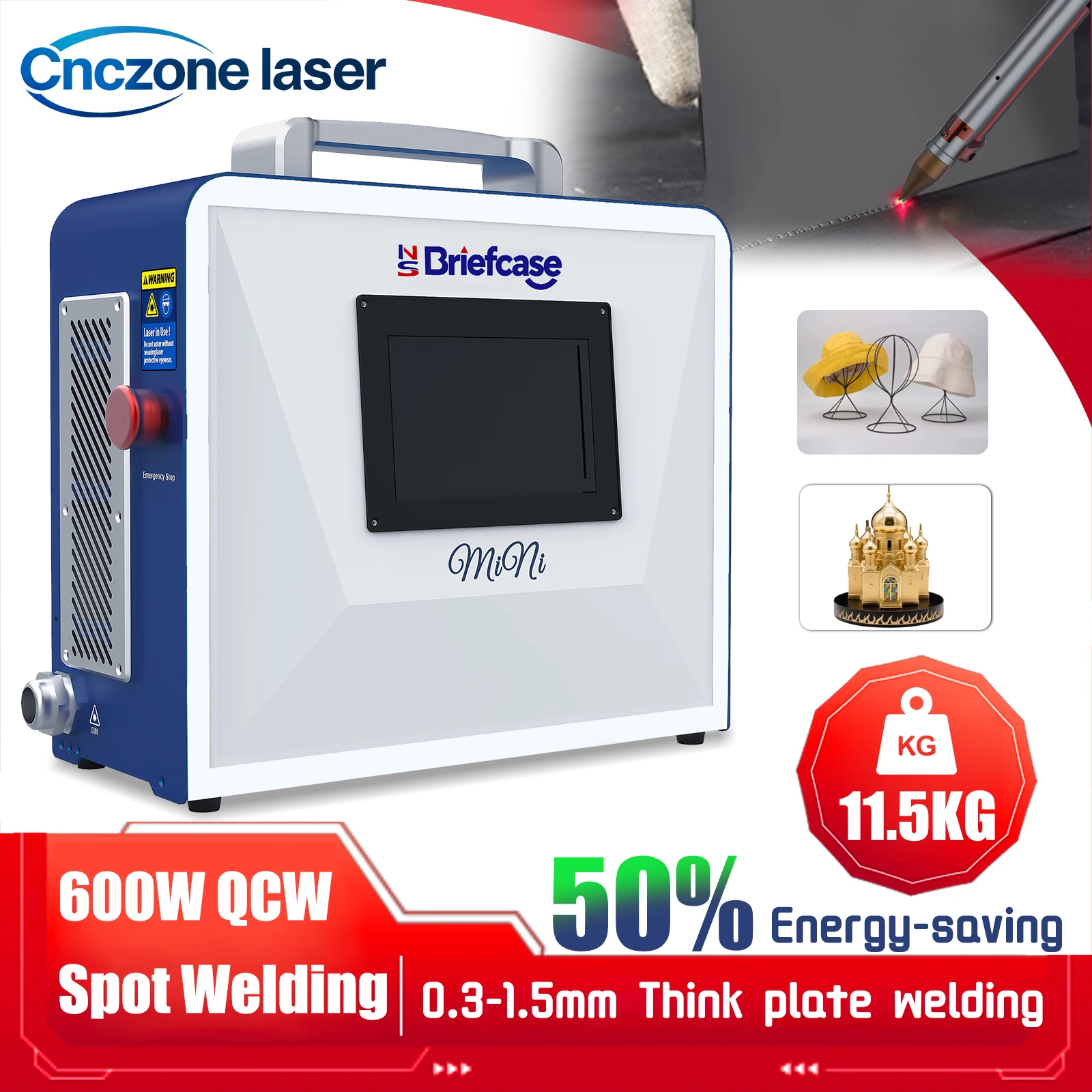 Fast Ship 600W Spot Laser Welder QCW 300-600W Jewelry Welding Cutting Machine for 0.3mm-1.5mm Metal Sheet Precision Thin Welder