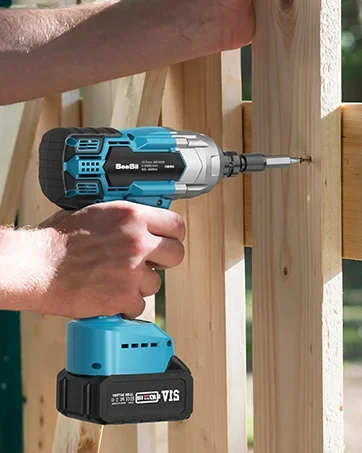 Seesii Cordless Impact Wrench 1/2 inch Brushless Impact Gun Max Torque 650Nm 3300RPM 2x 4.0 For makita Battery Impact Driver
