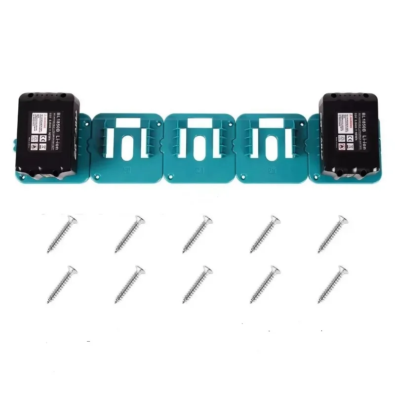 5PCS Battery Holder for Makita 18V Li-ion Battery Tools Machine Holder Storage Rack Wall Mount for BL1860 BL1850(No Battery)