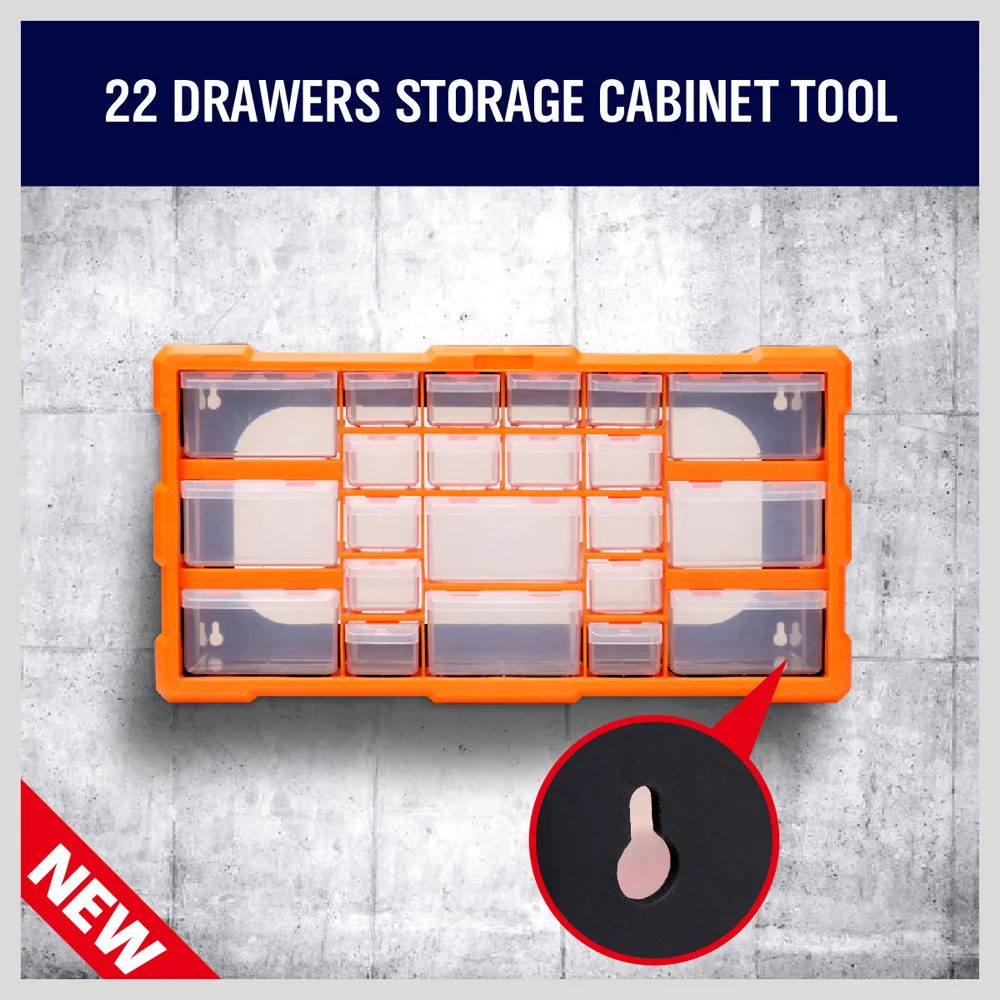 HORUSDY 22 Drawers Storage Cabinet Tool Box Bin Chest Case Plastic Organiser