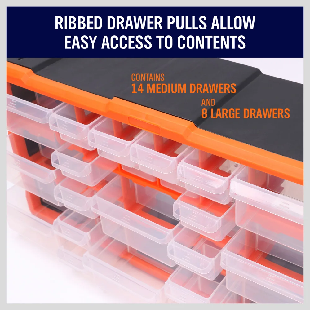 HORUSDY 22 Drawers Storage Cabinet Tool Box Bin Chest Case Plastic Organiser