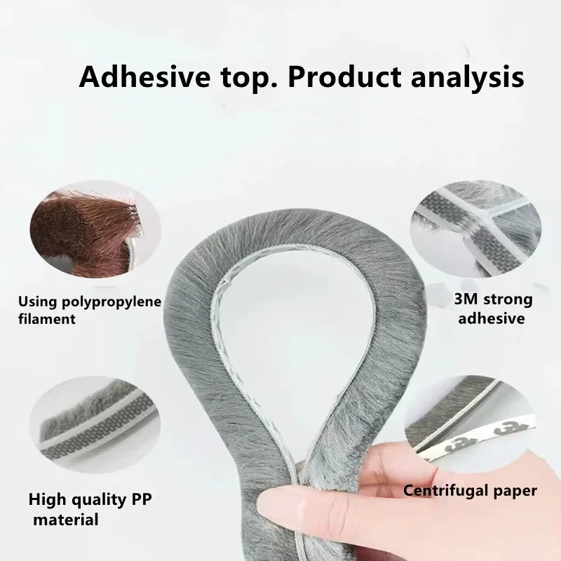 5/10M New Home Windproof Tape Sealing Strip Pile Weatherstrip Home Door Window Sound Insulation Dust Strip Weather Stripping