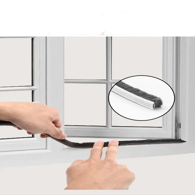 5/10M New Home Windproof Tape Sealing Strip Pile Weatherstrip Home Door Window Sound Insulation Dust Strip Weather Stripping