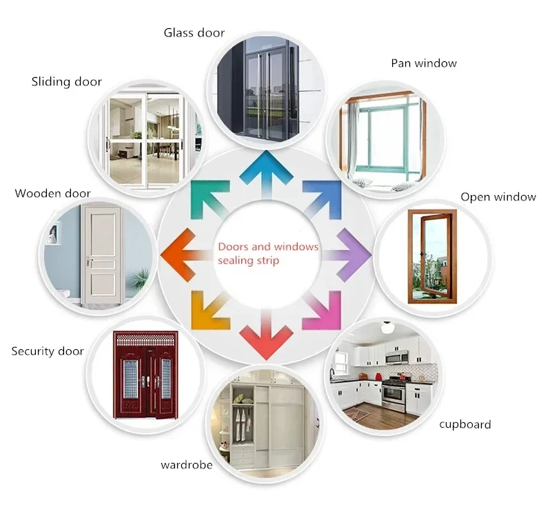 5/10M New Home Windproof Tape Sealing Strip Pile Weatherstrip Home Door Window Sound Insulation Dust Strip Weather Stripping