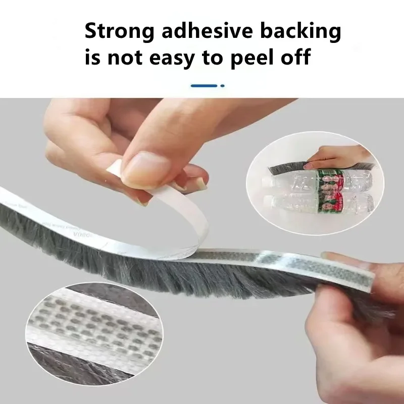 5/10M New Home Windproof Tape Sealing Strip Pile Weatherstrip Home Door Window Sound Insulation Dust Strip Weather Stripping