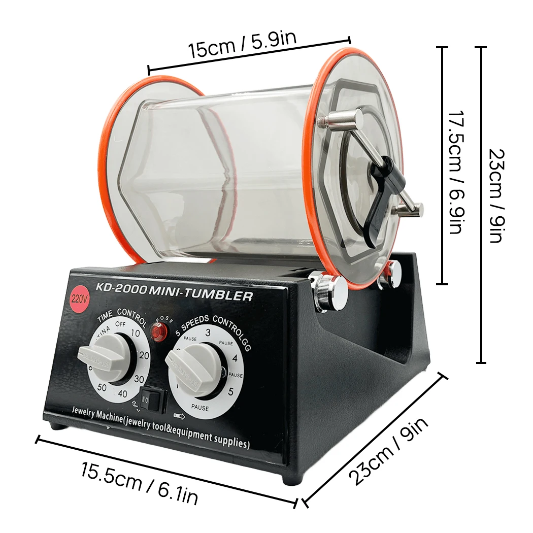 3/5KG Rotary Tumbler Surface Polisher Jewelry Drum Polishing Gem DIY Tumbler Finish Machine