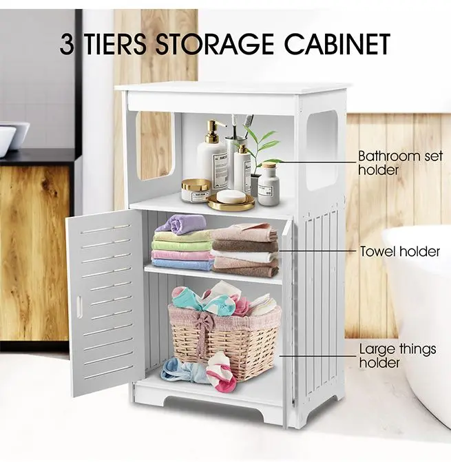 Maxkon Freestanding Bathroom Cabinet Storage Shelf Organiser Stand Waterproof Cupboard