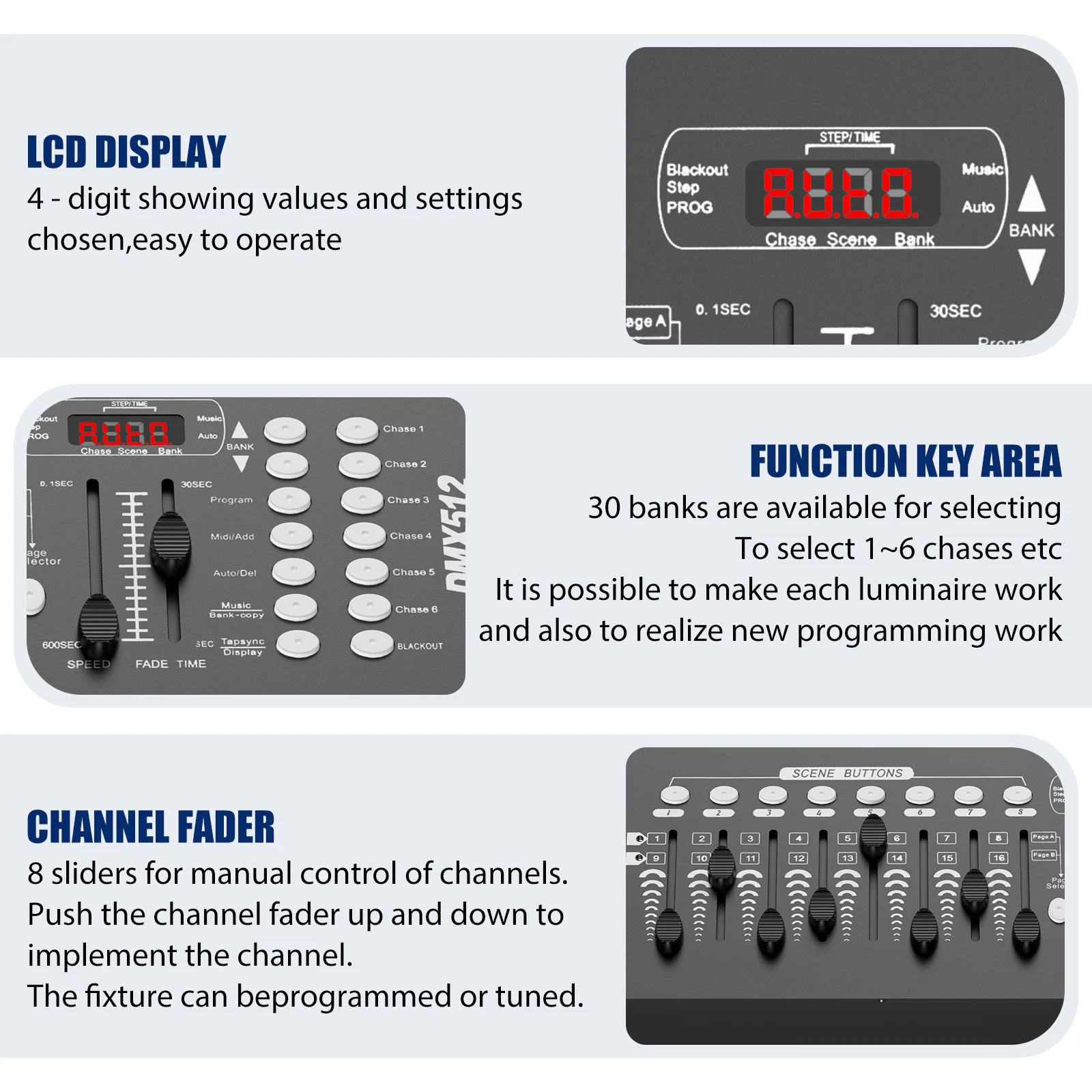 Nitehop DMX 512 Controller 192 Channel DMX Console Stage Lighting Controller For LED Par Moving Head Light DJ Disco Control Equipment