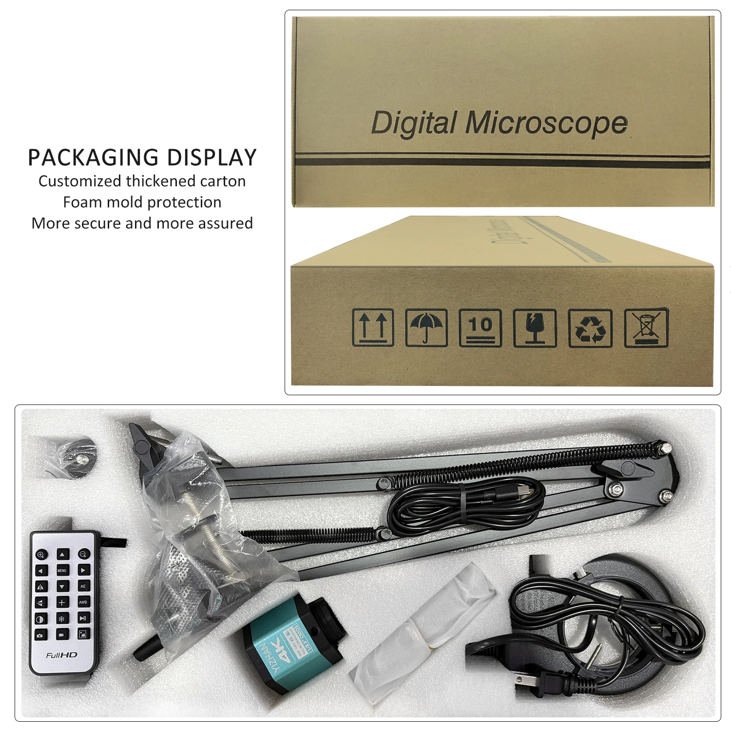 YIZHAN Full 4K Microscopio Digital Electronic Welding Microscope 48MP HDMI USB Camera 60FPS 1/2.8" Sensor 150x Telephoto Lens