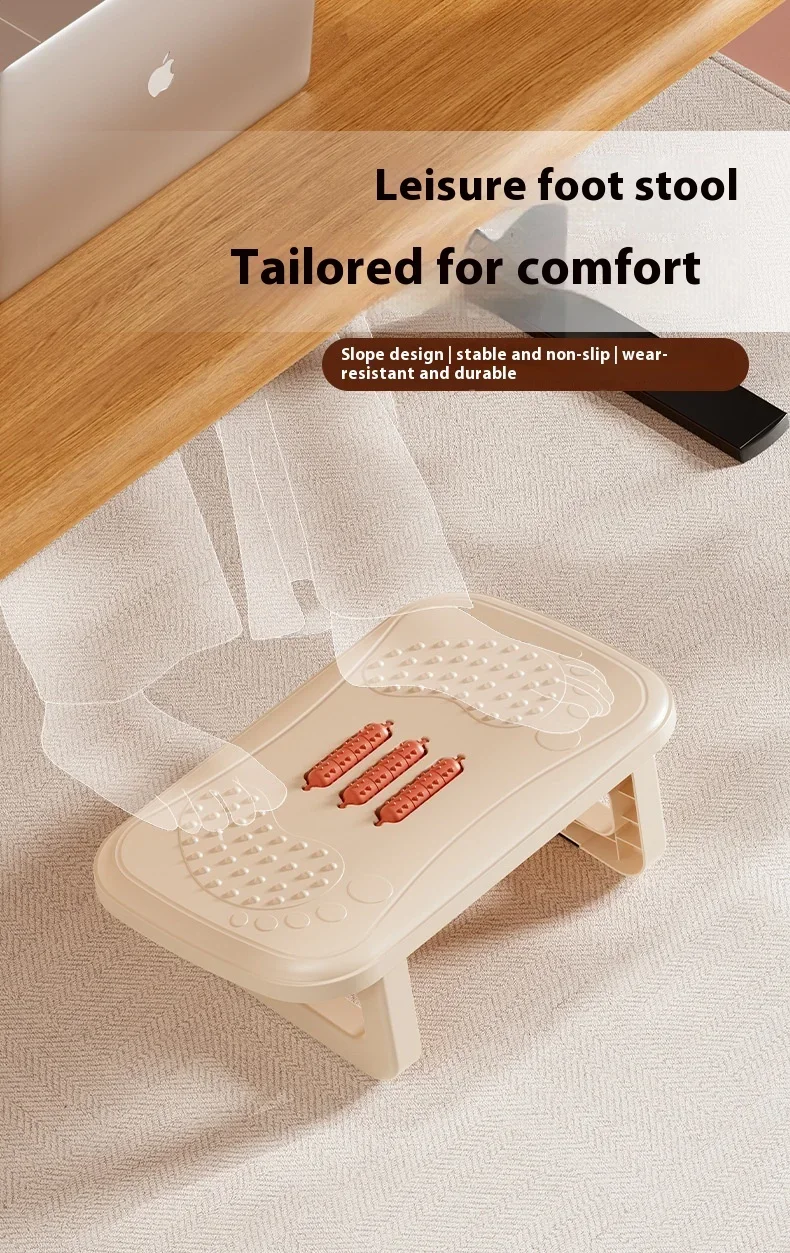 Portability Foot Rest Under Desk Footrest Ergonomic Foot Stool with Massage Rollers Foot Rest For Home Office Work Fast Ship