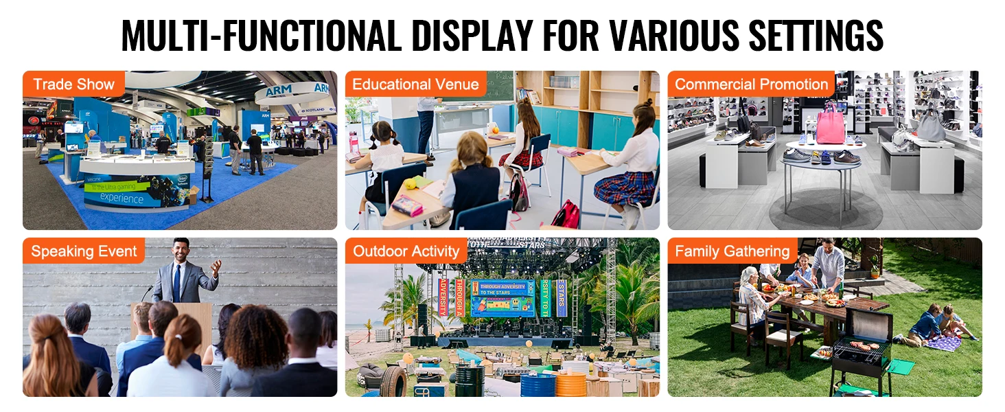 SucceBuy Portable Tradeshow Podium Table Exhibition Counter Stand Booth Fair Wall Foldable Promotion Retail Table for party