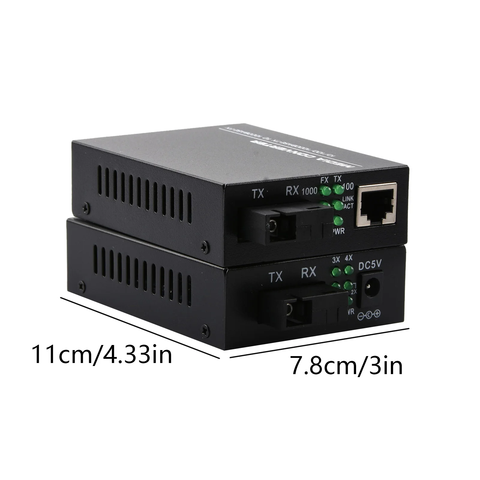 10/100/1000Mbps 1Port and 4Ports Ethernet to Fiber Optic Media Converter Single Mode 4 RJ45 and 1 SC fiber Port