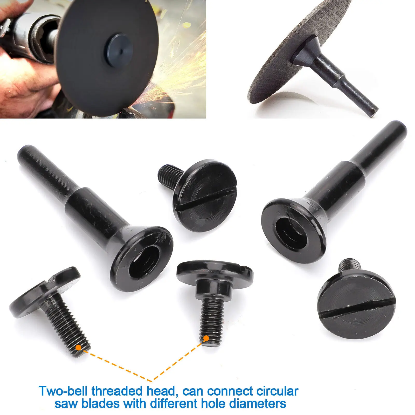 2Pcs Mounting Mandrel Fit Circular Saw Blade Die Grinder Connecting Rod Adapter With 6mm Screw Nut For Drill Rotary Tools