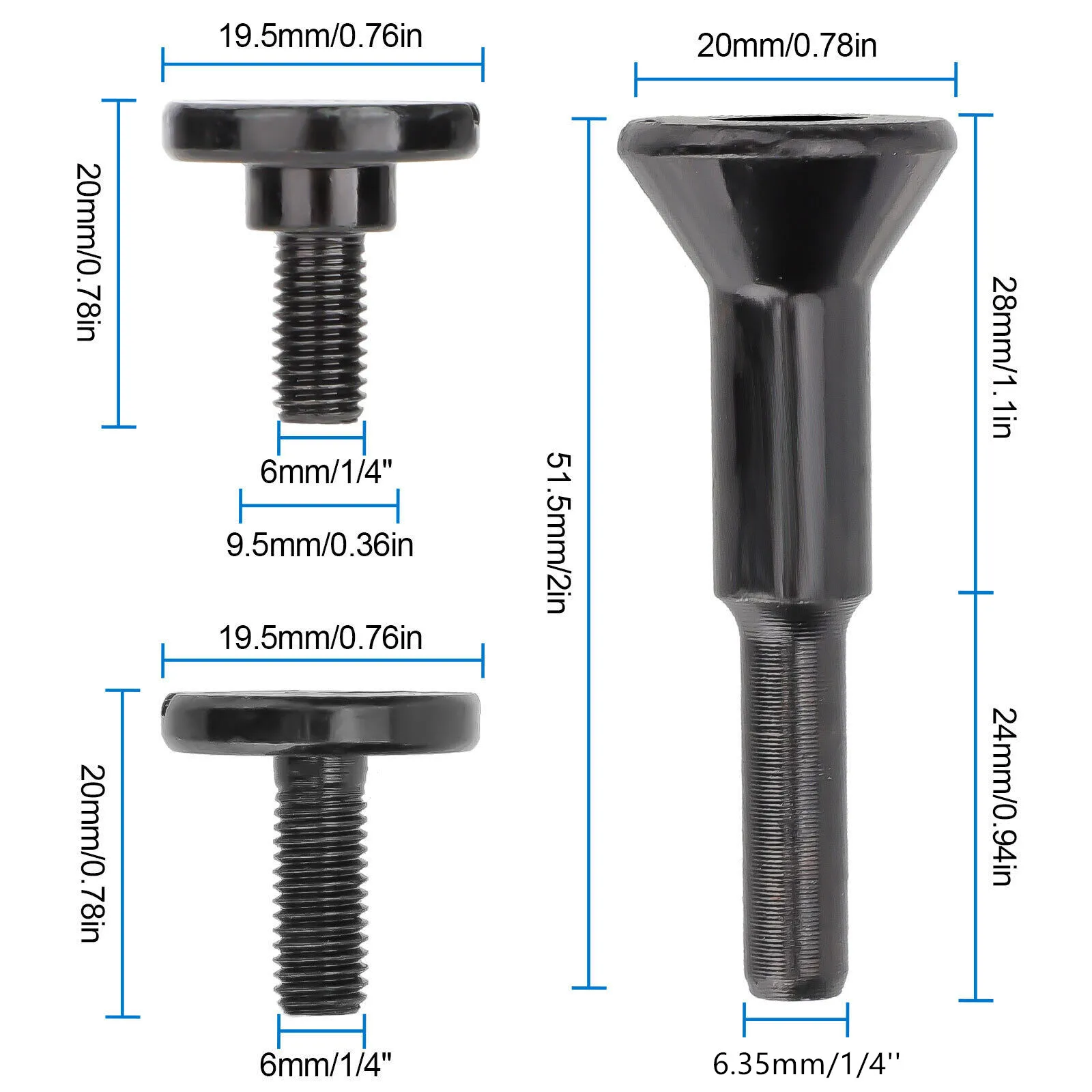 2Pcs Mounting Mandrel Fit Circular Saw Blade Die Grinder Connecting Rod Adapter With 6mm Screw Nut For Drill Rotary Tools
