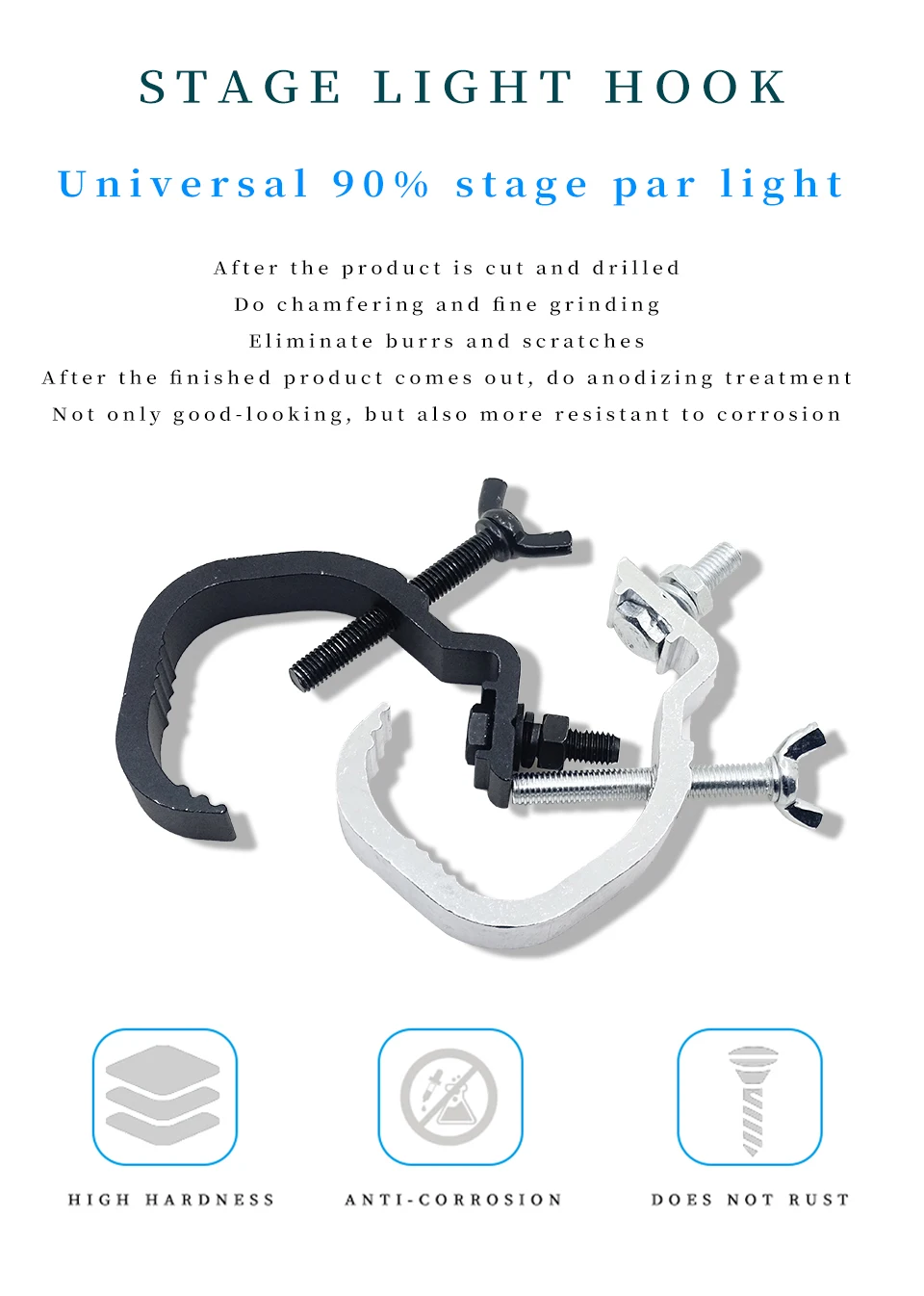 10Pcs/Lot Led Stage Light Truss Aluminum Lights Hook Par Light Hooks DJ Club Light Hanging Hook