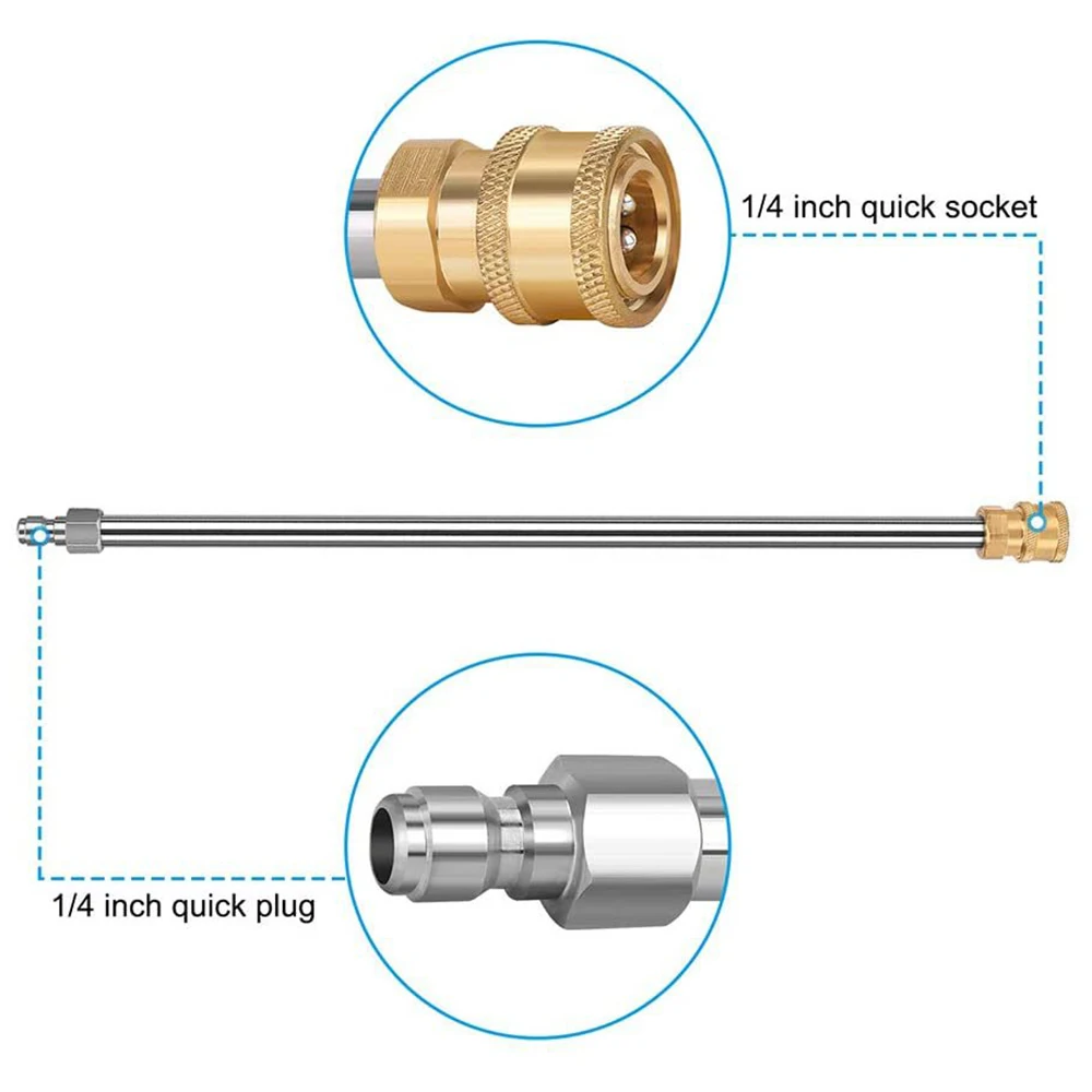 2PCS Extension Wand Lance16inch/40cm  For High Pressure Washer 1/4inch Quick Connect