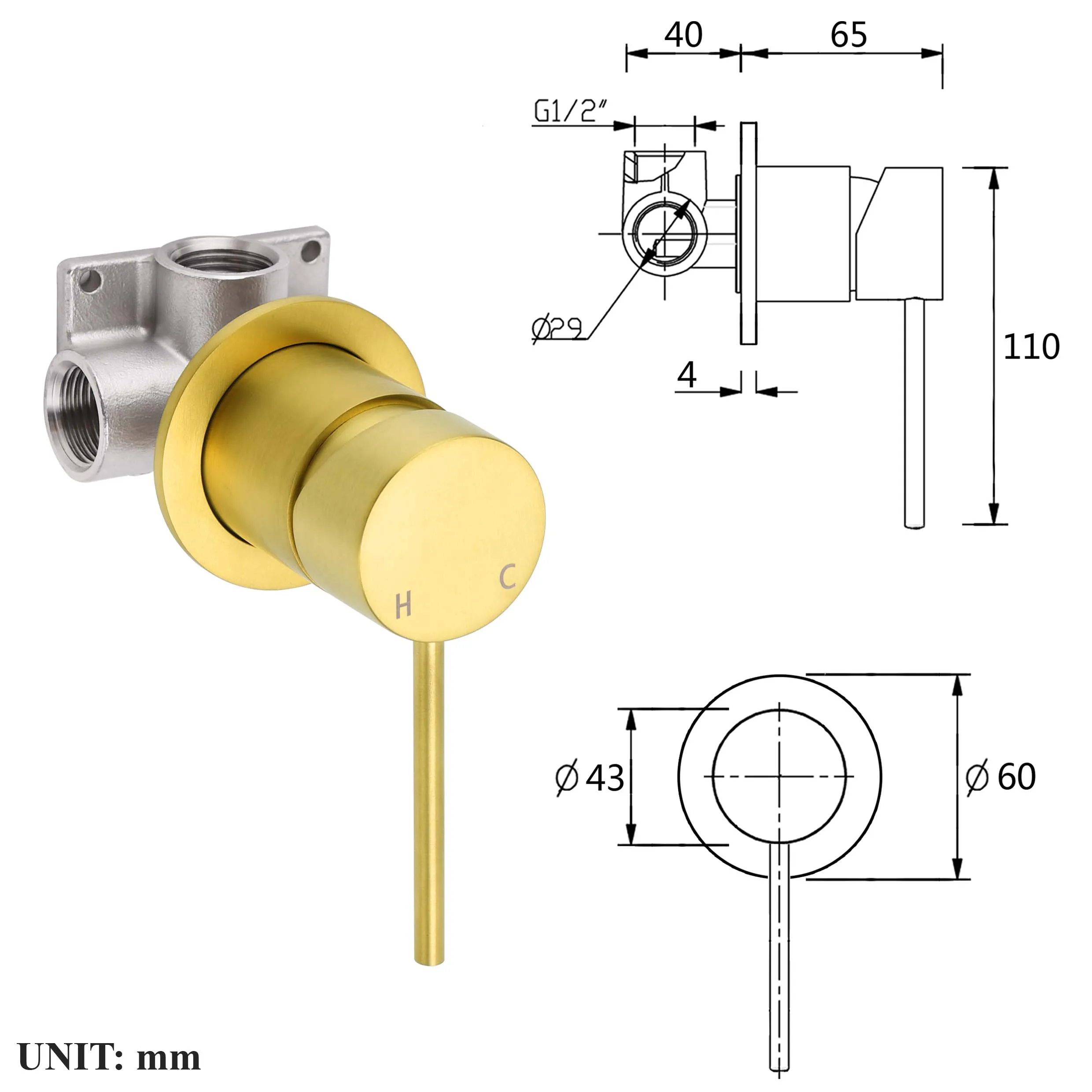 **Sydney Stock** KYLINS Brushed Gold Sliding Rail with 3 Mode Hand Held Shower Head Set Kit Mixer Taps Round WaterMark Wels