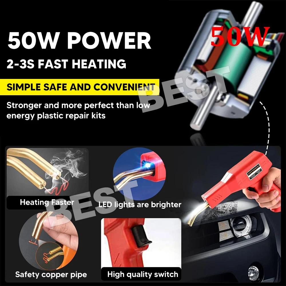 Handy Plastic Welder Garage Tool Bumper Crack Repair Welding Machine Staple Set