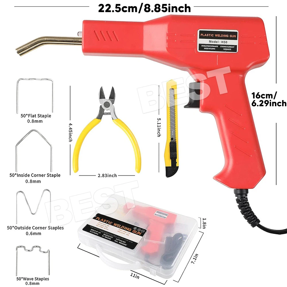 Handy Plastic Welder Garage Tool Bumper Crack Repair Welding Machine Staple Set