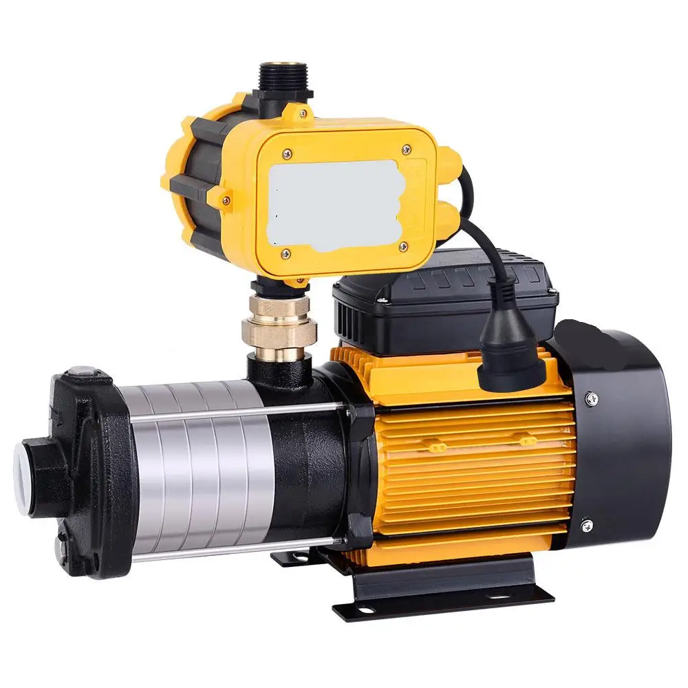 Garden Water Pump High Pressure 2500W Max 6 Stage Tank Irrigation Transfer Booster Yellow