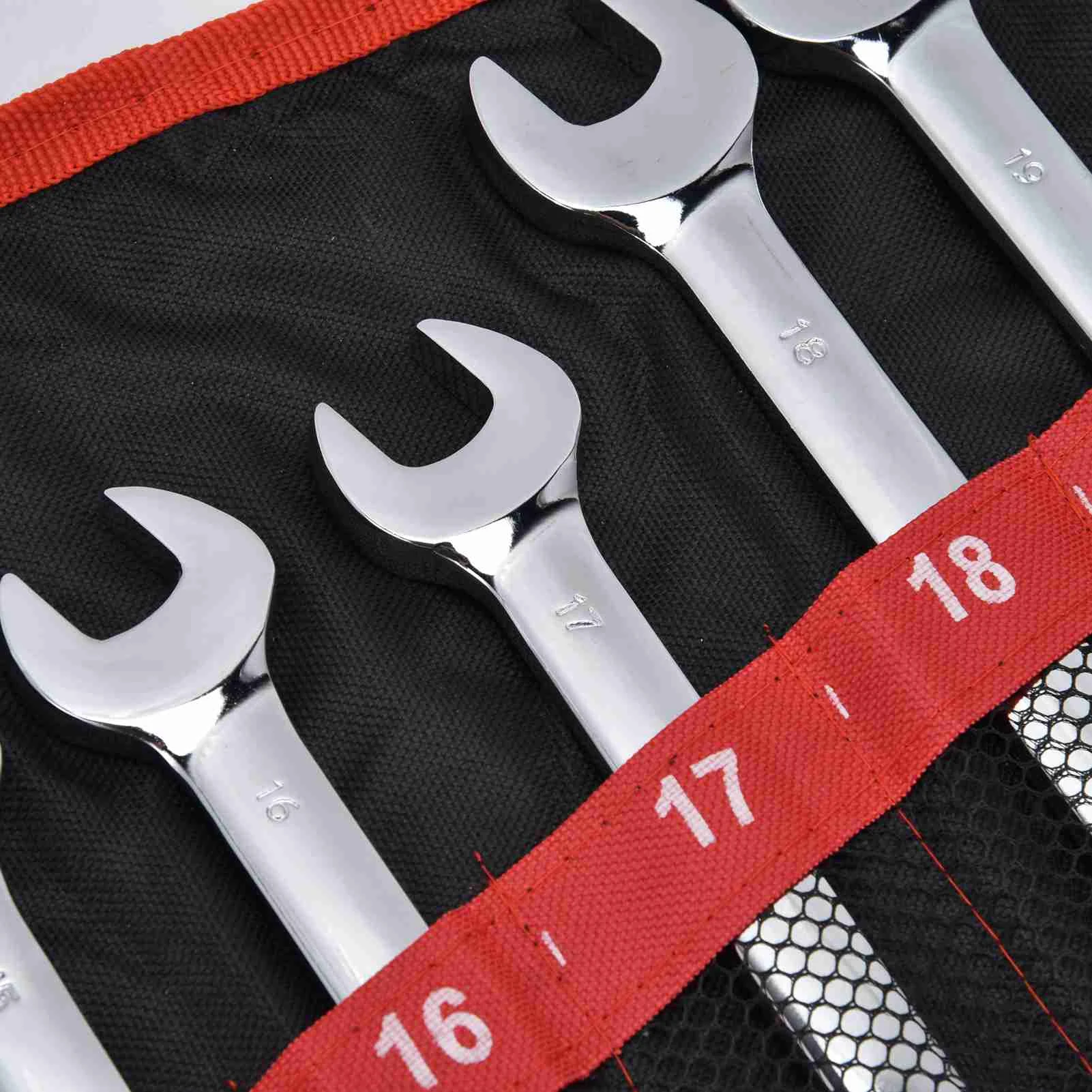 12PCS/set Ratchet Spanner Ratchet Wrench Set Kit Metric Combination Chrome Vanadium Steel 8‑19mm with Storage Bag Ratchet Wrench