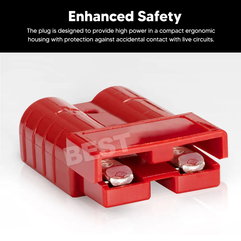 10PCS Anderson Style Plug 50 AMP 6AWG Red Connectors Caravan Mounting DC 12V 24V