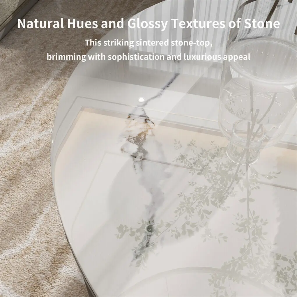 Coffee Table Set of 2 Nesting Accent Tables White Marble Top Stacking Side Desk