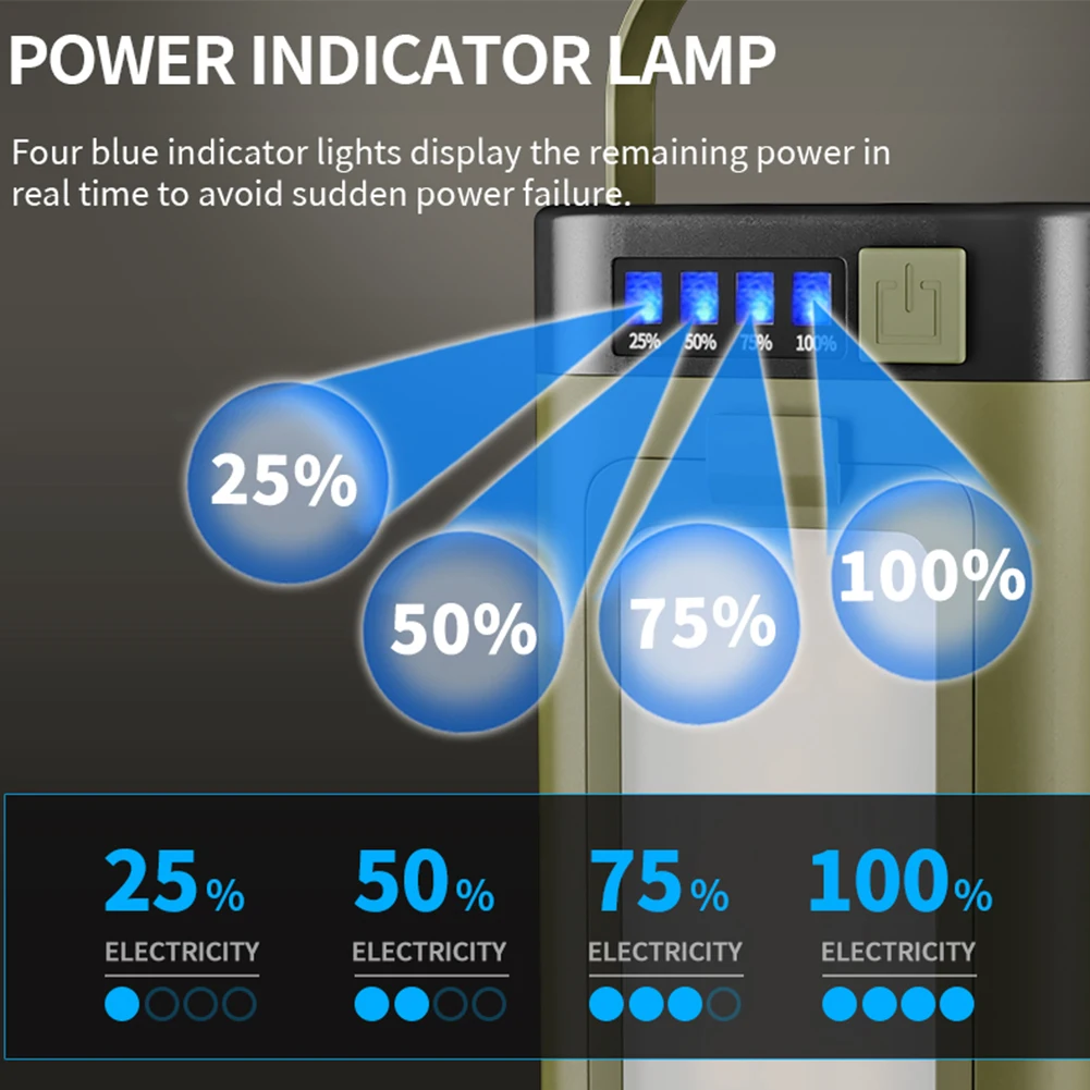 Rechargeable Lantern Power Bank Solar Camping Lantern Portable Flashlight LED Tent Light for Camping Hiking Fishing