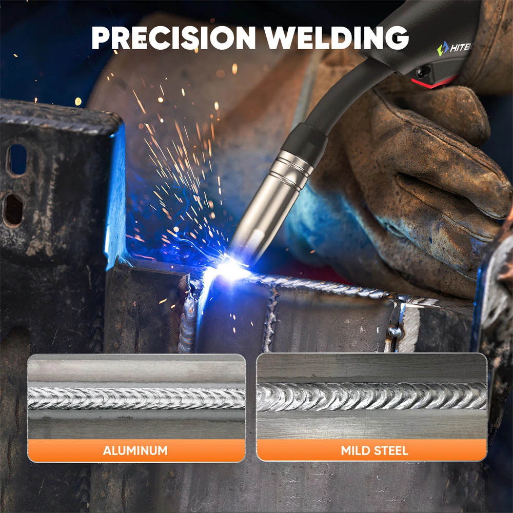 HITBOX MIG Inverter Welder 5 in 1 MMA/Gasless/Gas MIG/Lift TIG/Single Pulse Synergic Control MIG250DP Aluminum Welding Machine