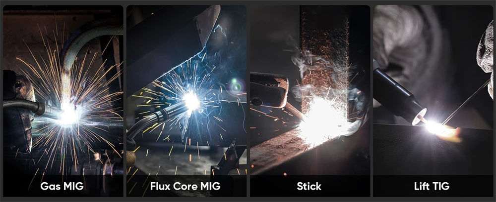 HITBOX MIG Inverter Welder 5 in 1 MMA/Gasless/Gas MIG/Lift TIG/Single Pulse Synergic Control MIG250DP Aluminum Welding Machine