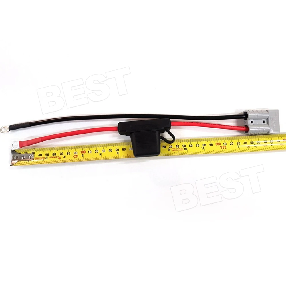 2pcs FUSED Anderson Lead 50amp plug to 8mm Lugs, 10 B&S 60 amp cable lead AU