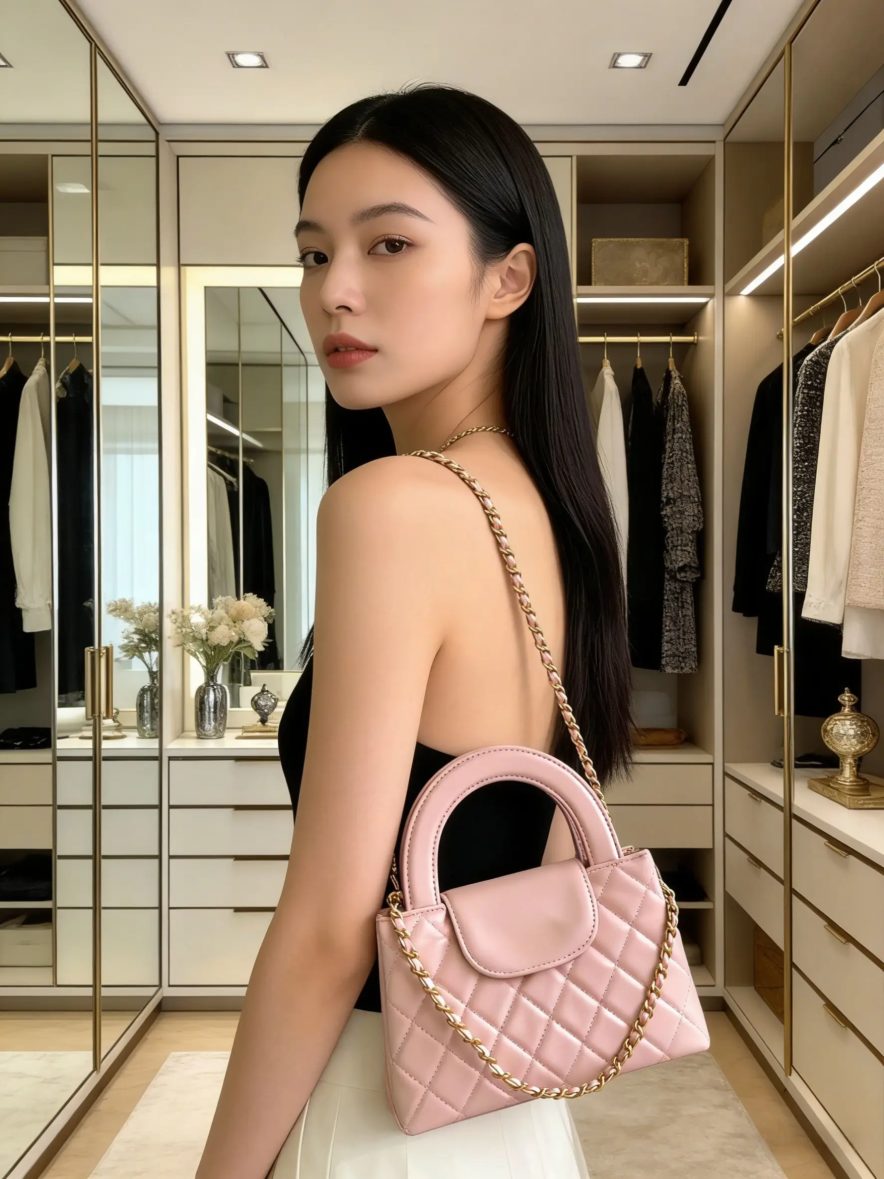 Women's Leather Crossbody Bag Korean Style Multifunctional Handbag Women's Commuter Chain Bag Luxury Handbag