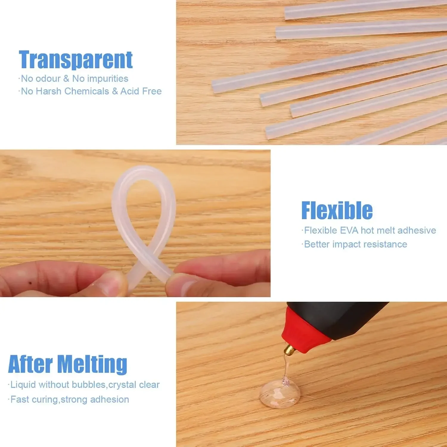 1/100pcs Strong Adhesive Transparent Hot Melt Glue Sticks for Electric Glue Gun DIY Craft Glue Stick Repair Kit Tools Wholesale