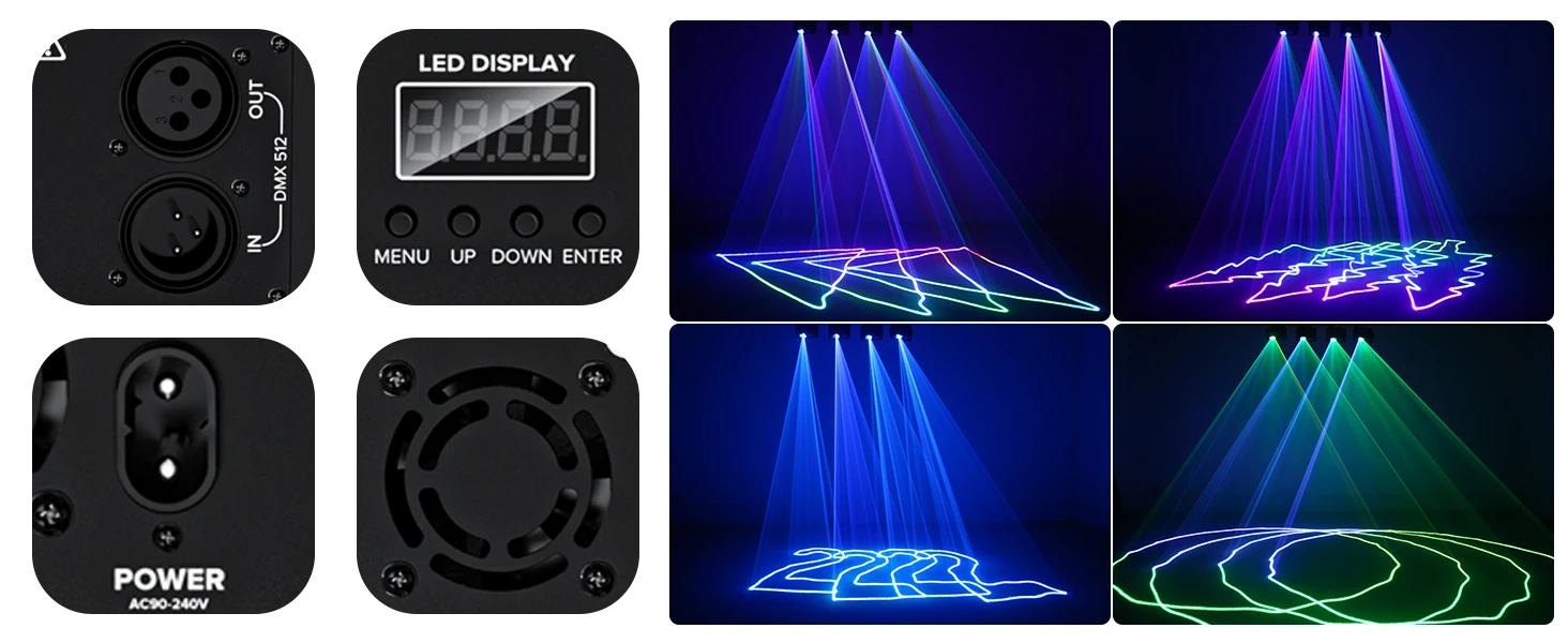 Datewink LED Stage Lights RGB Scanner Beam Projector Stage Lighting Effect DJ Disco Light DMX512 For Wedding Birthday Party Show