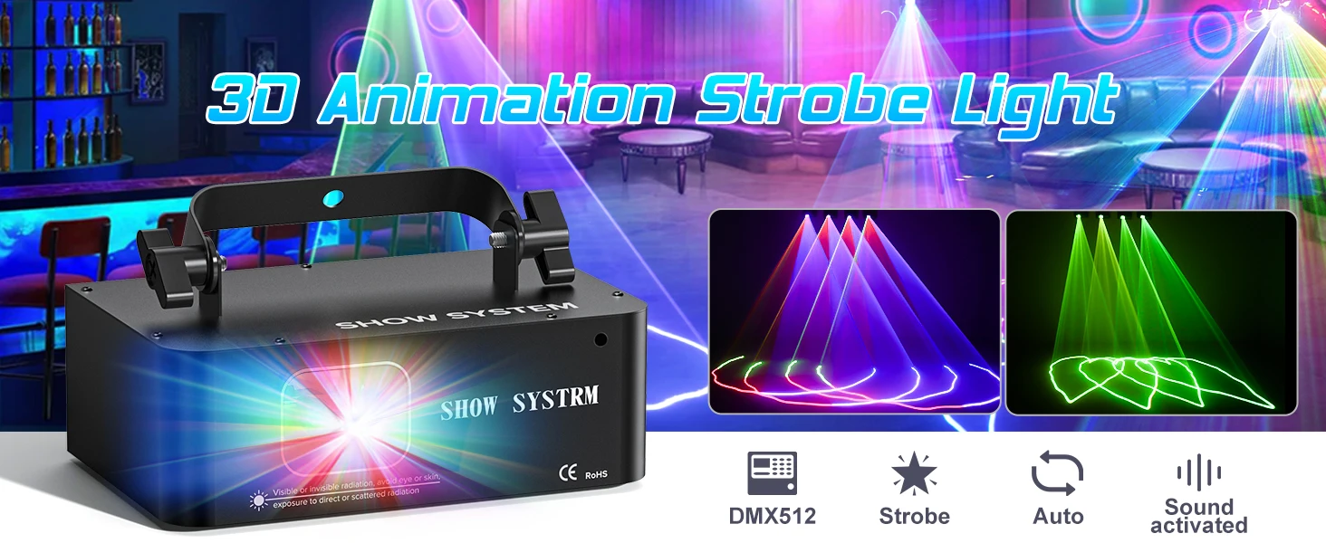 Datewink LED Stage Lights RGB Scanner Beam Projector Stage Lighting Effect DJ Disco Light DMX512 For Wedding Birthday Party Show