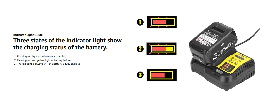 VANON NEW DCB112 2A 12V-18V Lithium Battery Replace for Dewalt DCB206 DCB205 DCB204 DCB203 DCB120,DCB107 DCB115 Tool Battery pin
