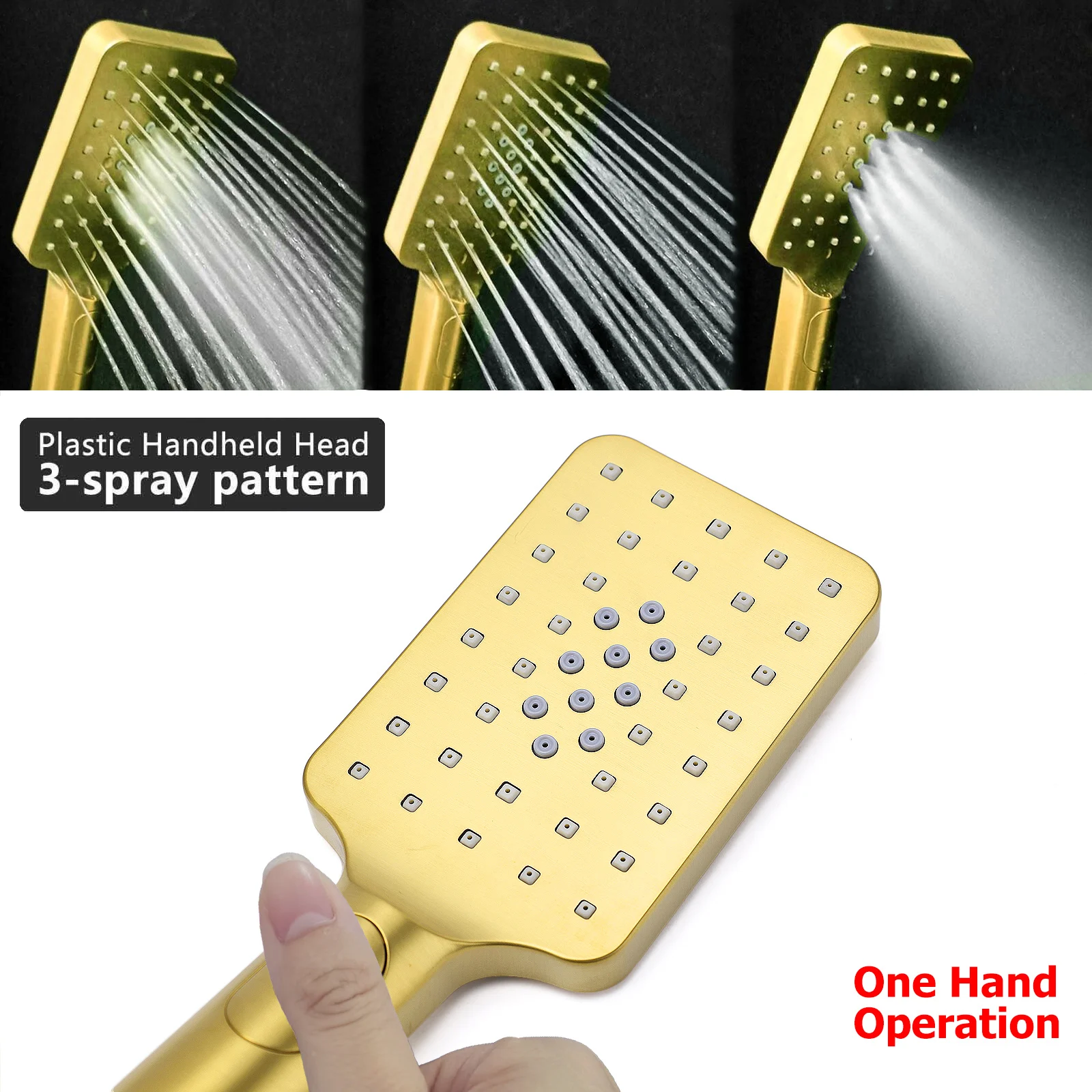 **Sydney Stock** KYLINS Twin Square 2 In 1 Rain Shower Head Set Sliding Rail Wall Arm Diverter Brushed Gold DIY WELS WATERMARK