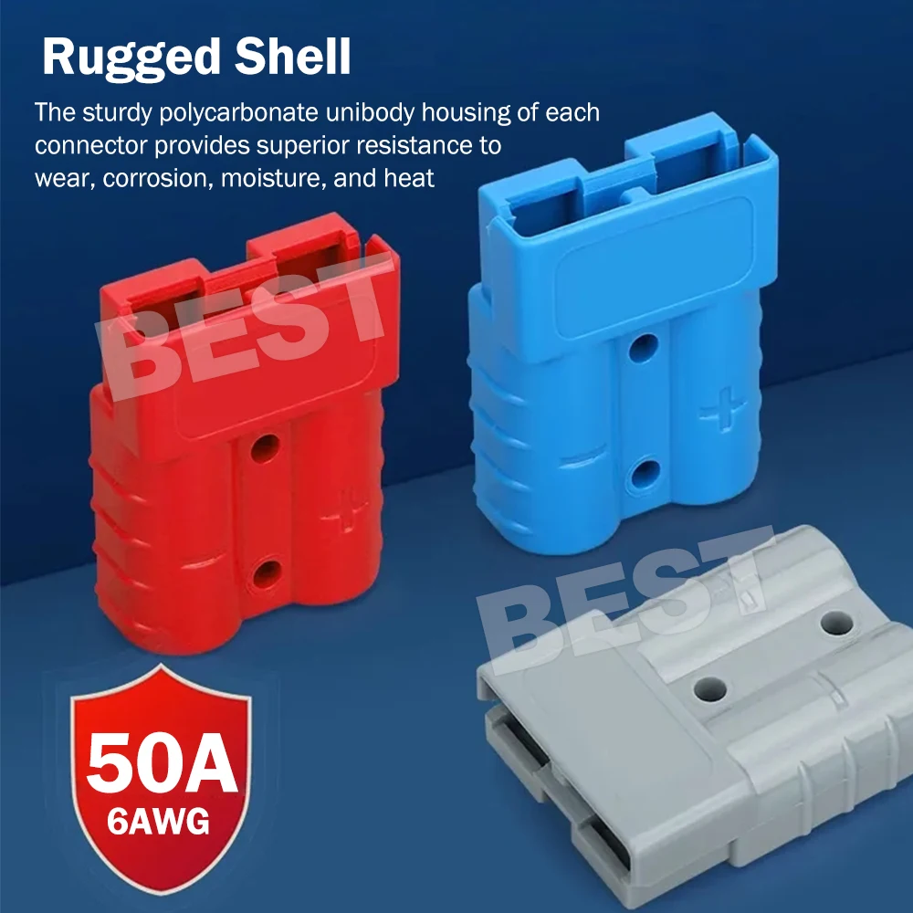 10x Anderson Style Plug connector 50AMP Caravan Trailer Sola 6AWG DC Power Tool