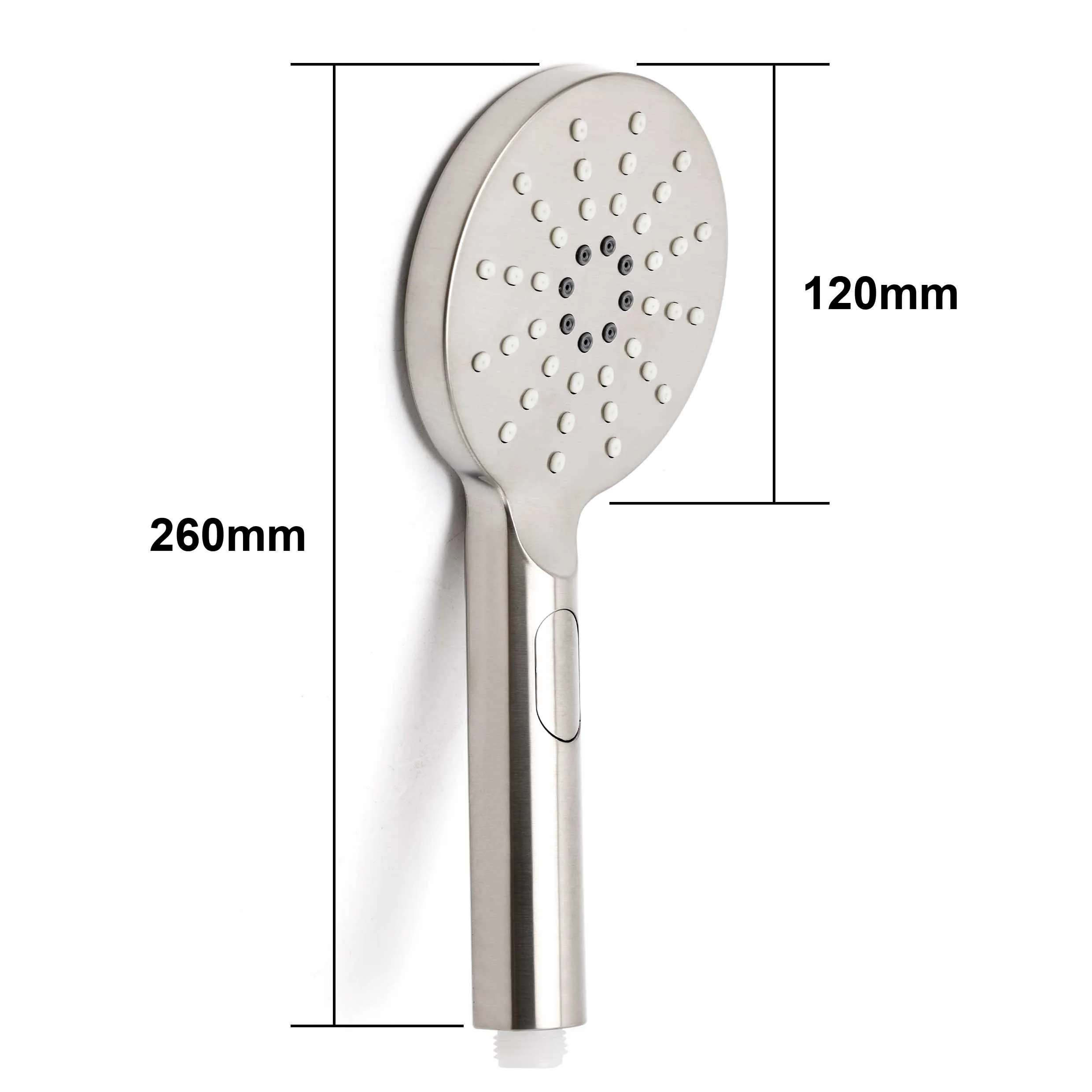 **Sydney Stock** KYLINS WELS Brushed Nickel Round Massage 3-Mode Spray Hand Held Shower Head Rose Bathroom Replacement WaterMark