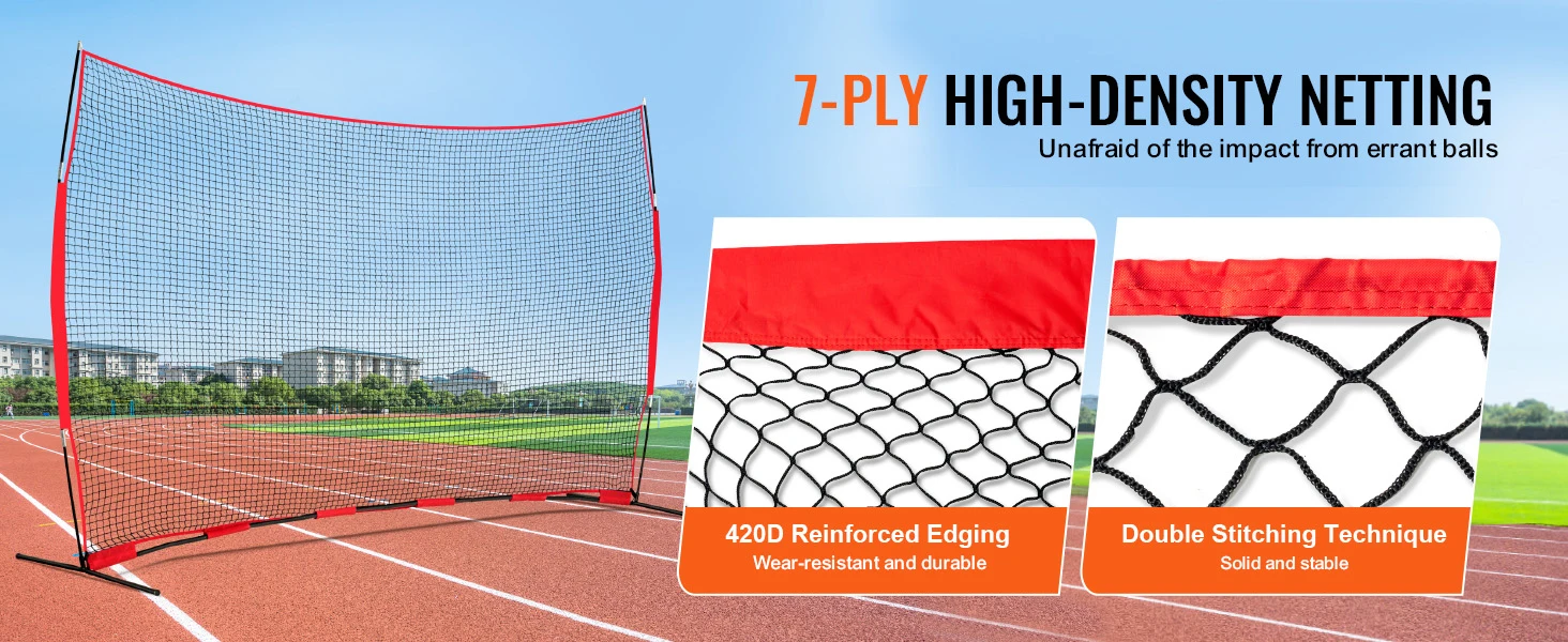 SucceBuy Barricade Backstop Net Ball Sport Barrier Netting Practice Equipment with Carry Bag Protect Screen for Training