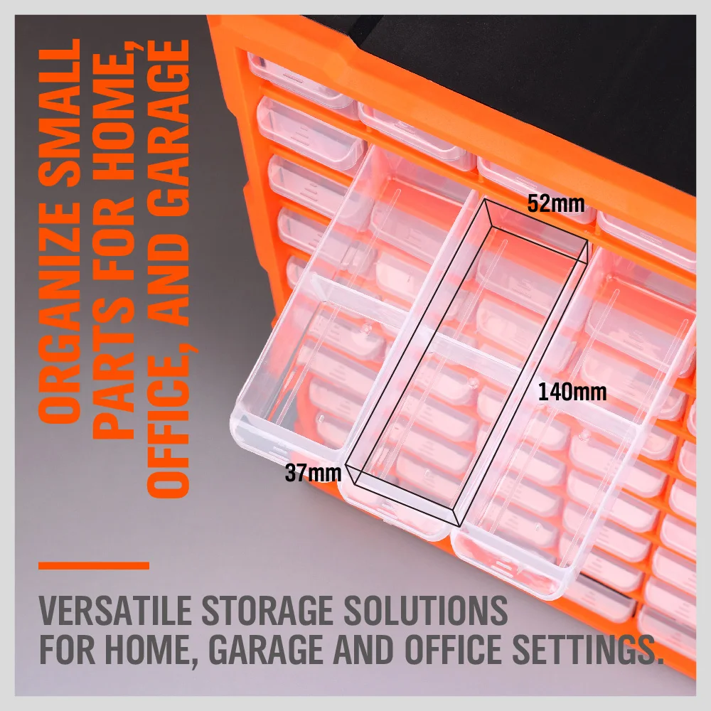 HORUSDY 60 Drawers Storage Cabinet Tool Box Parts Organiser Bin Chest With Divider