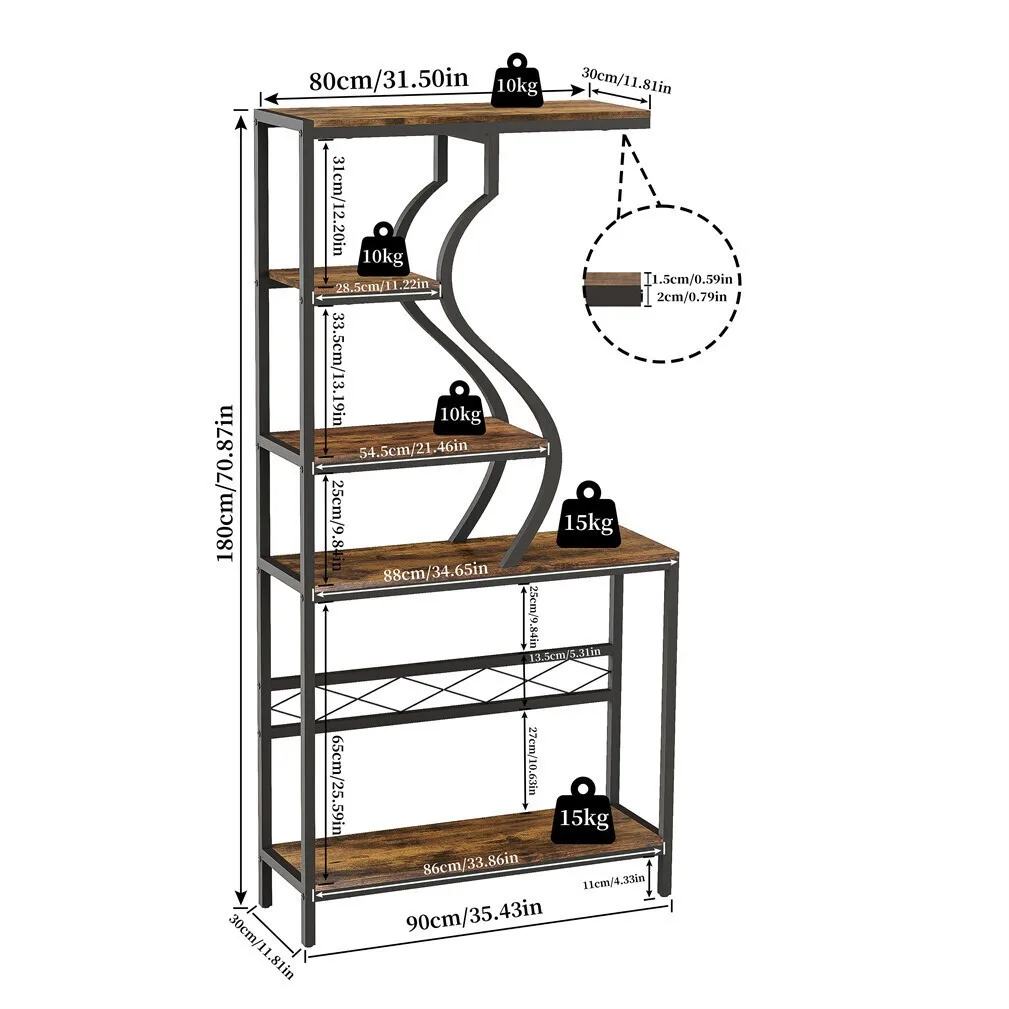 Industrial Vintage 5-Tier Plant Stand, Vertical Flower Shelf with MDF Boards & Metal Frame for Indoor Outdoor Home Decor