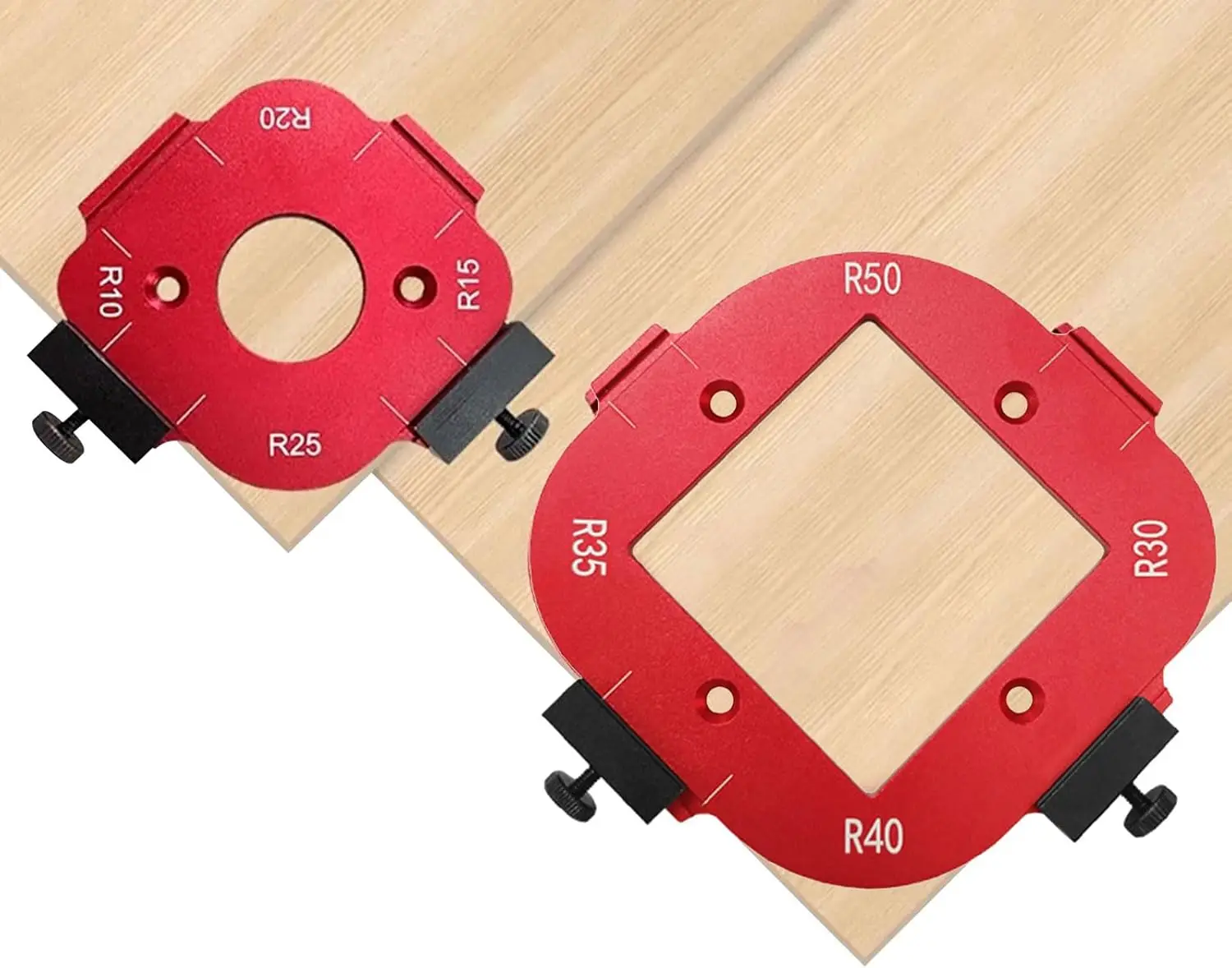 4in1 Woodworking Router Arcs Angle Positioning Template Corner Radius Routers R10-R50 Radius Jig Woodworking Positioning Tool