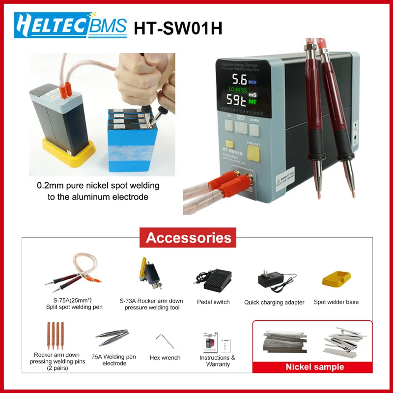 HELTEC 12KW 21KW 36KW 42KW High-Efficiency Battery Spot Welder with Pneumatic Capacitor Storage for Nickel/Aluminum/18650