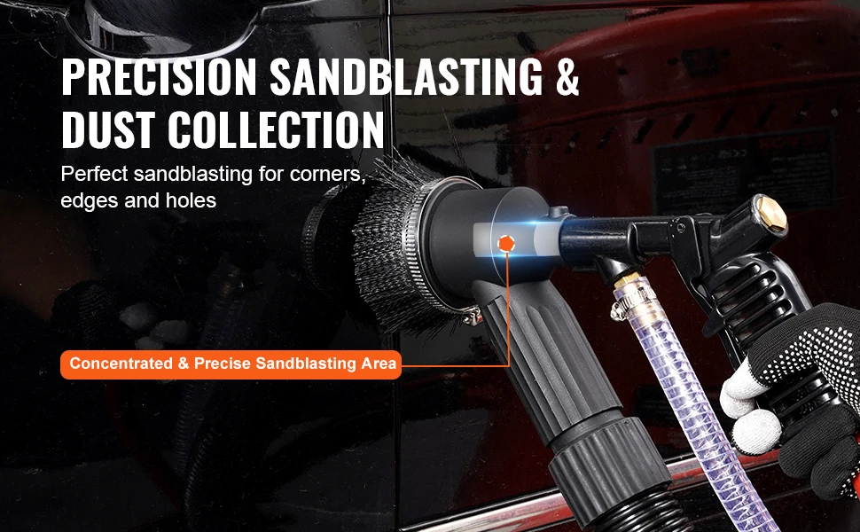 SucceBuy 28 Gallon Vacuum Sand Blaster Dustless with Built-in 1200 W Vacuum System for Dust Control Abrasive Recycle 60-110 PSI