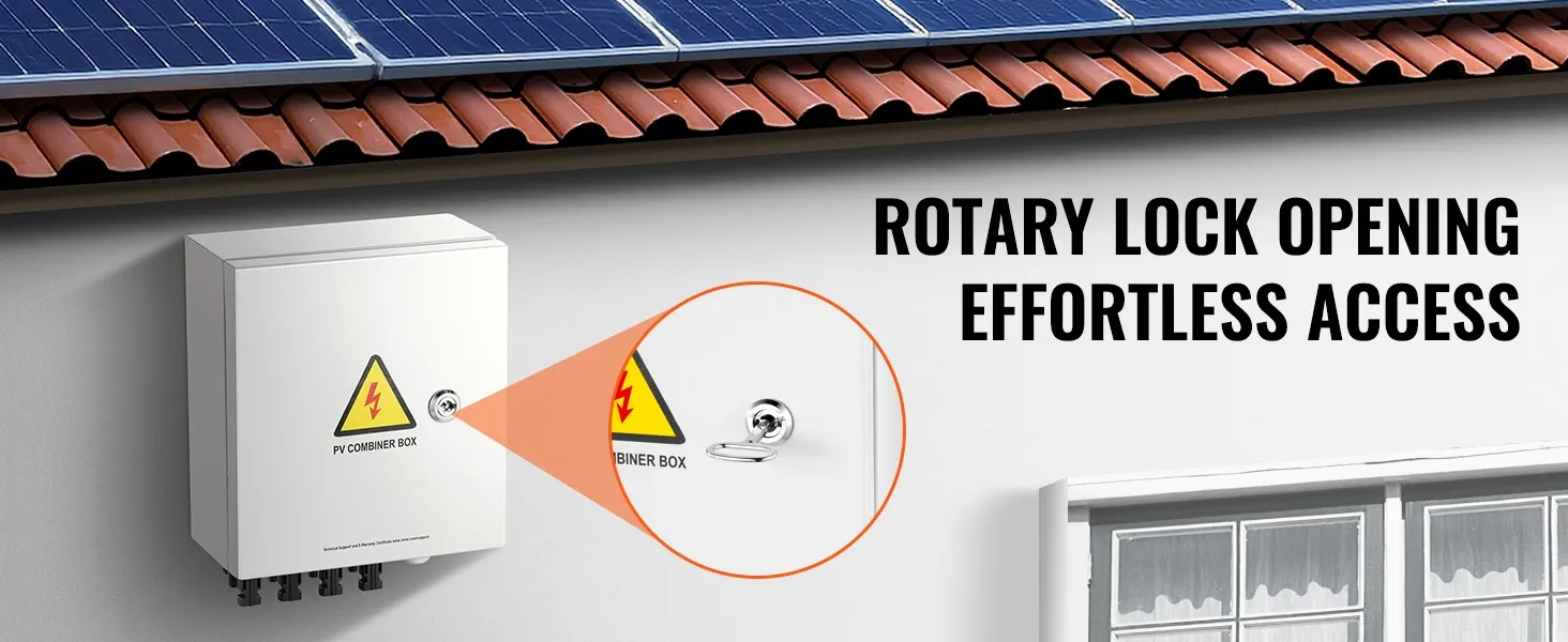 SucceBuy PV Combiner Box 4 String / 6 String Solar Combiner Box 10A / 15A Rated Current Fuse to On/Off Grid Solar Panel System