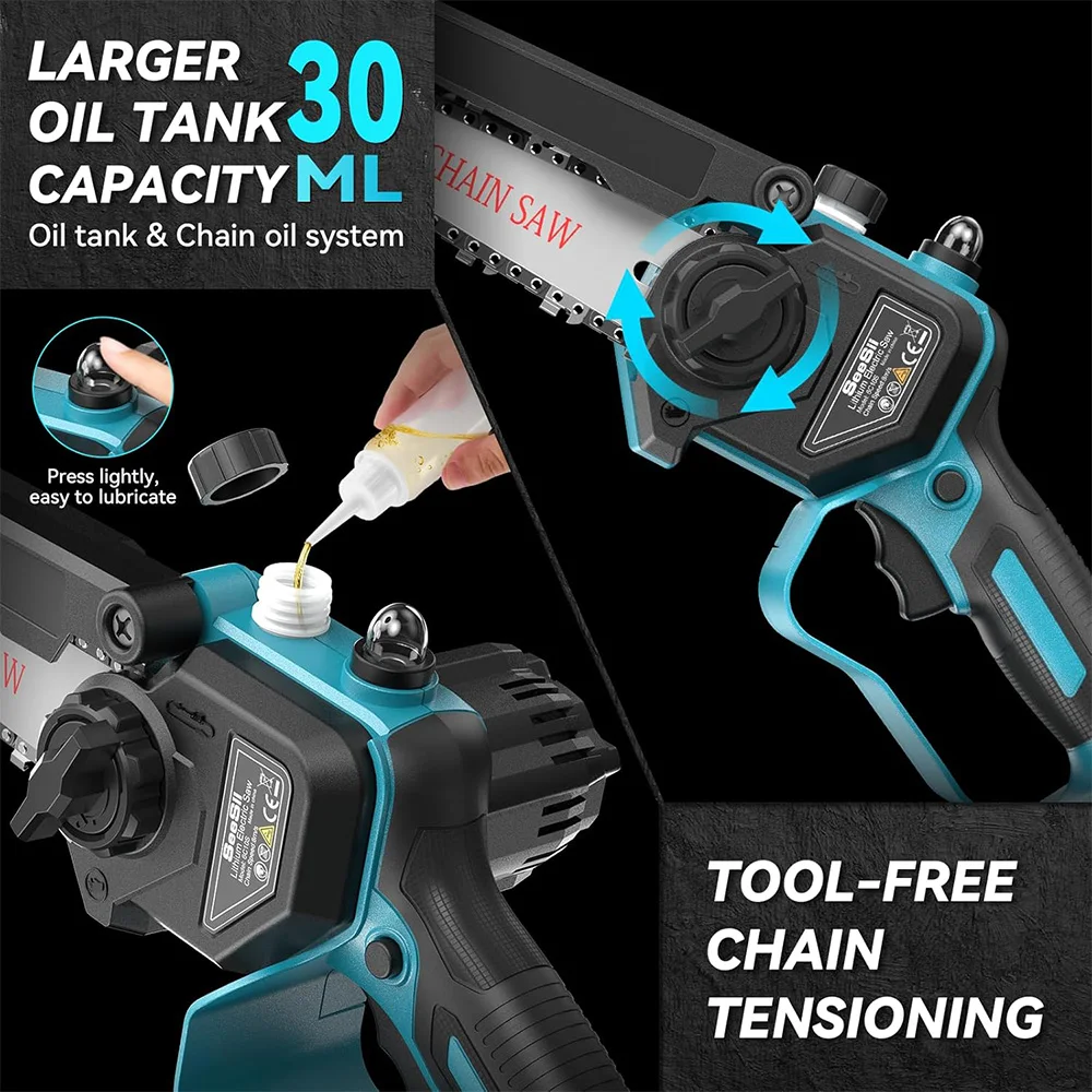 Seesii 3-in-1 Brushless Telescoping Pole High Branch Scissors Electric Chainsaw Garden Pruning Tools For Makita 18V Battery Pin