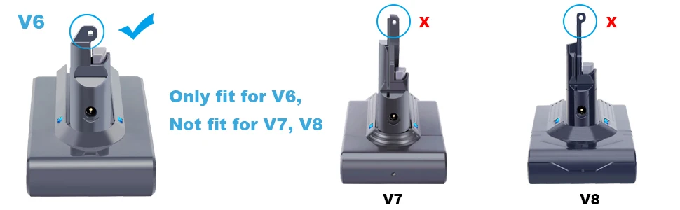 1/2/4Pcs 6.4Ah V6 Battery Replace for Dayson 21.6V battery Pin Compatible with Animal/Fluffy SV03 SV09 DC59 DC61 Vacuum Cleaner